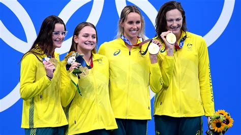 Tokyo Olympics Australia X M Medley Relay Win Gold Set