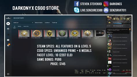 Sold Verified ️ Faceit Level 10 2207 Elo 6 Medals 28k