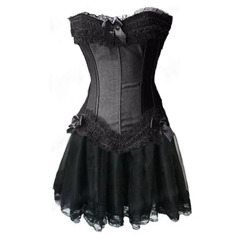 Classy Couture Black Burlesque Punk Corset And Skirt Plus Sizeblack