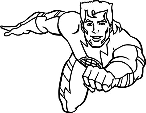 Captain Man Flying Coloring Page | Wecoloringpage.com