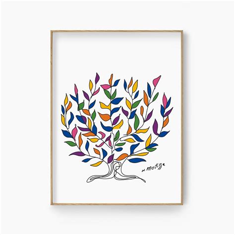 Matisse Tree Line Art Colorful Matisse Tree Poster Henri Etsy In 2022