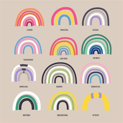 Premium Vector Lgbtq Pride Rainbow Flags Collection Different Lgbtq