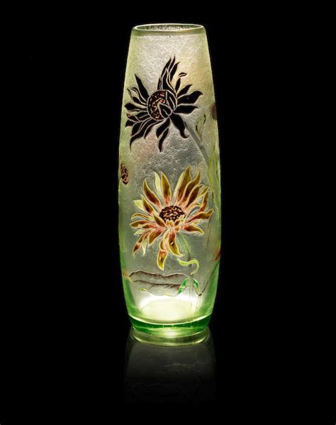 Bonhams Emile Gallé French 1846 1904 An Enamelled Glass Vase Circa 1895