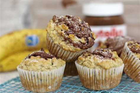 Nutella-Bananen- Muffins ohne Zucker