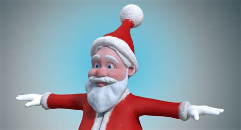 Cartoon Santa Claus Rigged 3d Obj