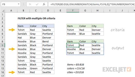 Filter With Multiple Or Criteria Excel Formula Exceljet