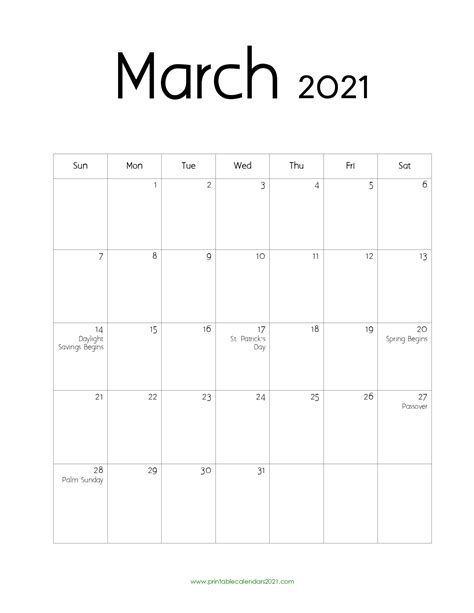 A window will appear with the calendar pdf and you can save it to your computer or print it directly. 68+ Free March 2021 Calendar Printable with Holidays ...