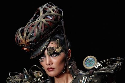 A Model Showcases Designs On The Catwalk During Mgpin Make Up Styling China Fashion Week