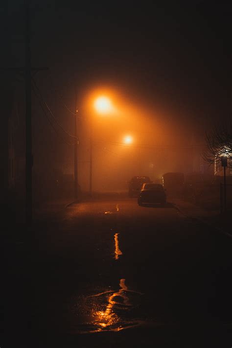 Street Night Fog Light Mist Hd Phone Wallpaper Peakpx