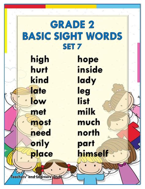 Basic Sight Words Grade 2 Free Download Deped Click