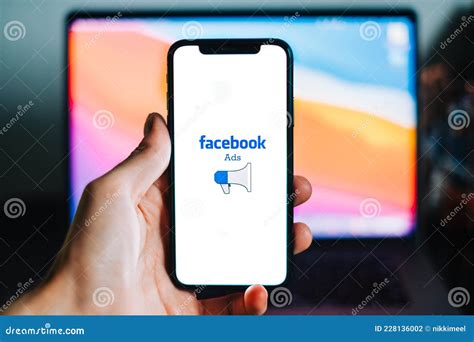 Facebook Ads Logo On The Smartphone Screen Editorial Photography