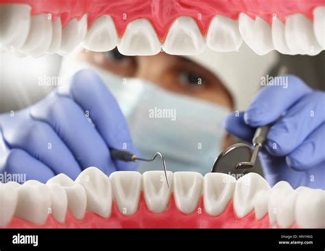 Dentist Checkup Teeth Inside Mouth View Stock Photo Alamy