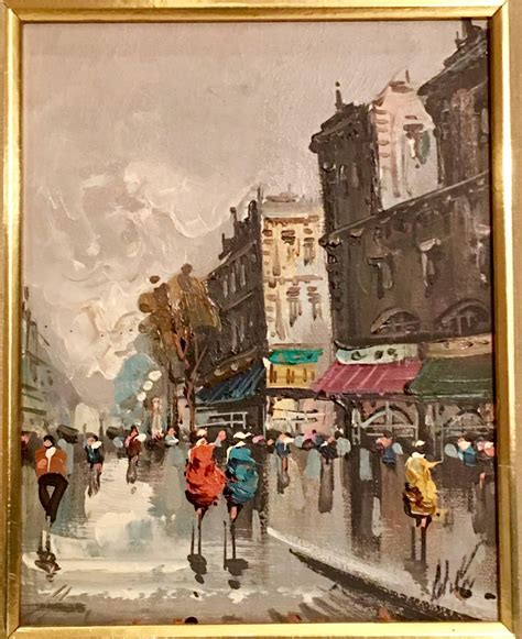 Antonio Devity Original Oil On Canvas Paintings Paris Street Scenes At 1stdibs Antonio