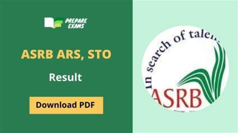 Asrb Ars Result 2023 Released Prepareexams