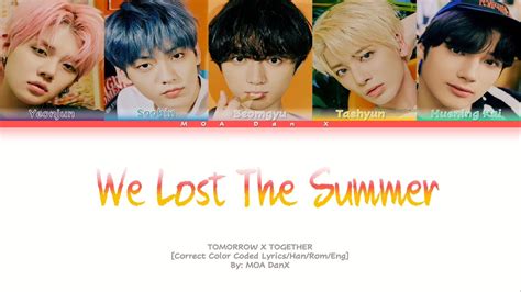 ‘we Lost The Summer 날씨를 잃어버렸어 By Txt Correct Color Coded Lyrics Eng