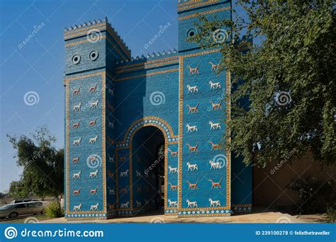 Ishtar Gate Entrance To The Ancient City Of Babylon In Iraq Stock Photo