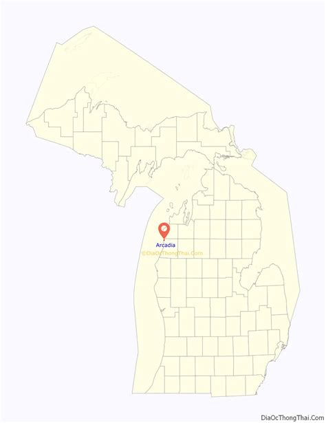 Map Of Arcadia Cdp Michigan