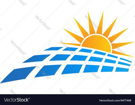 Sun Solar Panel Logo Royalty Free Vector Image