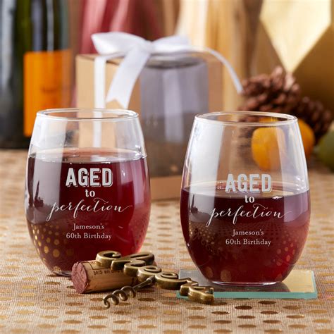 Personalized Stemless Wine Glass Birthday Favors By Kate Aspen Kate Aspen