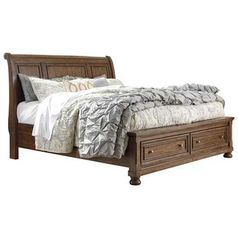 California king sleigh bed by ashley furniture. Signature Design by Ashley Flynnter Queen Sleigh Storage ...