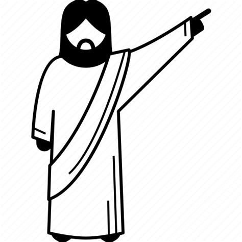 Christian Finger Jesus Pointing Teaching Icon
