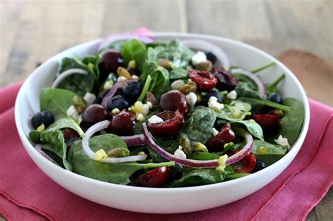 Cherry Goat Cheese Spinach Salad Recipe Sofabfood