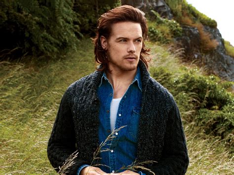 outlander star sam heughan doesn t mind if you objectify his fine ass glamour