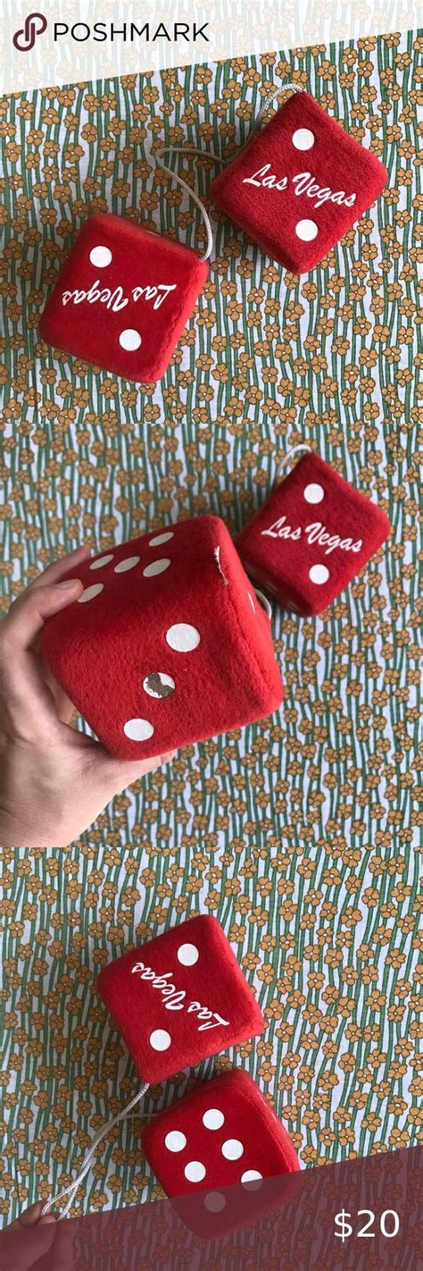 Vintage Las Vegas Fuzzy Red Dice For Home Or Car Decor