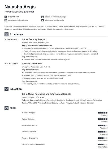 Don't use an objective as those are outdated and boring, you should instead lead with a strong summary. cyber security resume example template iconic in 2020 ...