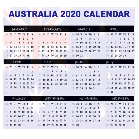2020 Printable Calendar Australia By Month Calendar Printable Free Riset