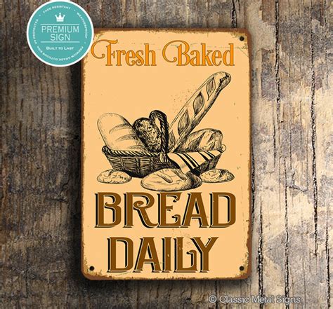 Fresh Baked Bread Sign Bread Sign Bakery Sign Vintage Style Etsy
