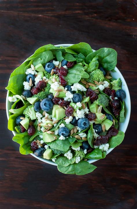 Vegetarian spinach salad from the golden temple vegetarian cookbook. Blueberry Broccoli Spinach Salad | Recipe | Spinach salad ...
