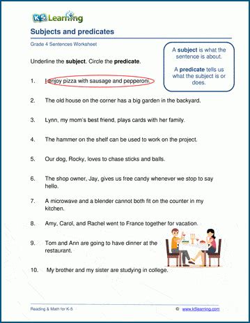 Subject And Predicate Worksheet Worksheets Worksheets Hot Sex Picture