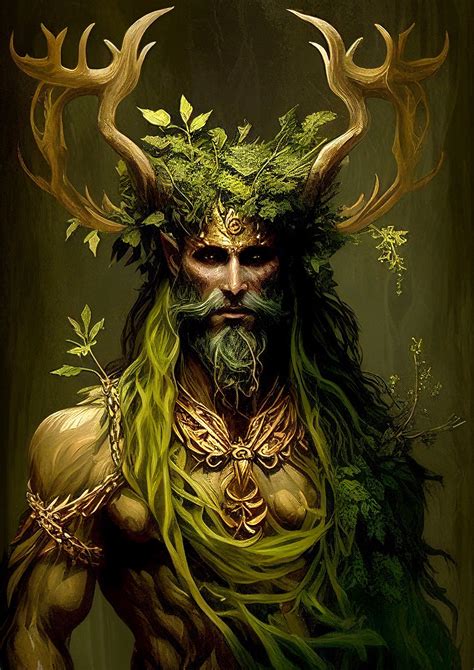 Cernunnos Celtic God Of Nature Digital Art The Horned God Etsy Uk