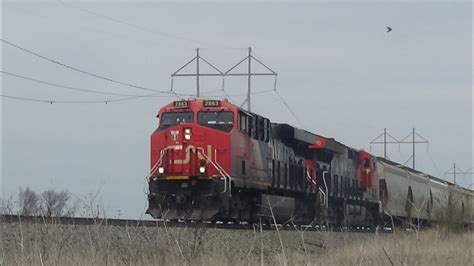 Cn 2863 Cn 3070 Cn 2829 Southbound Potash Lomira Wisconsin County Rd Hh