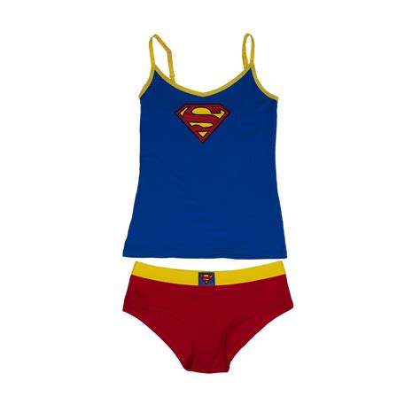 superman cami and panty lingerie set