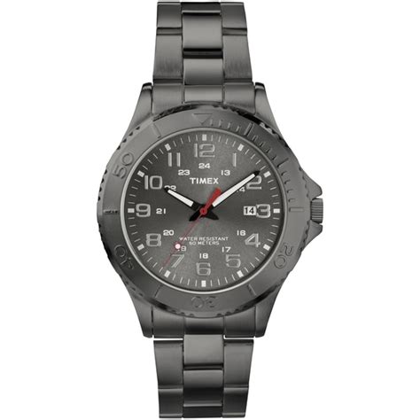 Timex T2p3909j Mens Gunmetal Grey Stainless Steel Bracelet Watch