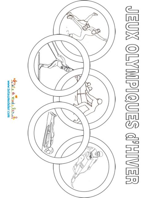Coloriage Jeux Olympiques d'hiver stylisé dessin gratuit à imprimer