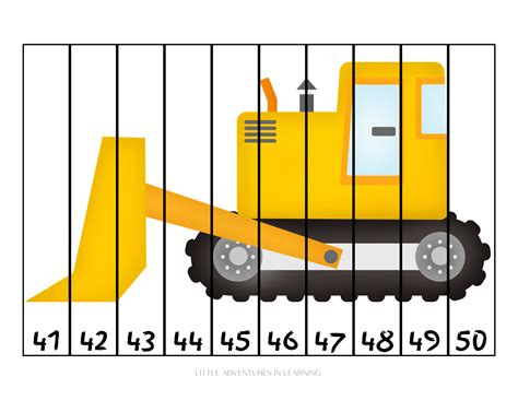 Construction Vehicle Number Order Puzzles Construction Vehicles