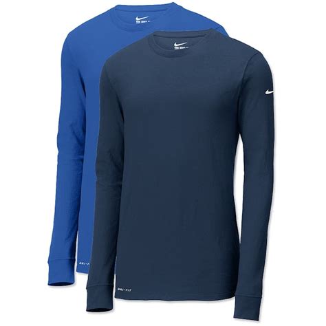 Custom Nike Dri Fit Long Sleeve Performance Blend Shirt Design