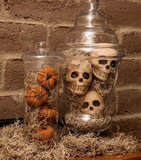 Spanish Moss Apothecary Jars Creepy Halloween Decorations Diy Fall