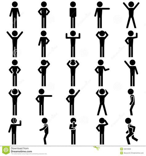 8 Stick People Vector Silhouettes Images Stick Figure Vector Stick