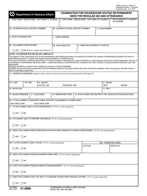 2015 Form Va 21 2680 Fill Online Printable Fillable Blank Pdffiller