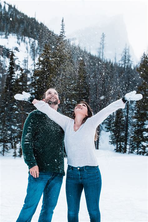 Rocky Mountain National Park Winter Engagement Lauren And Steve Run