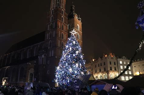 Christmas Tree Lighting On The Main Market In Kraków