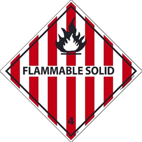 Flammable Solid Dot Placard Label Dl Alv