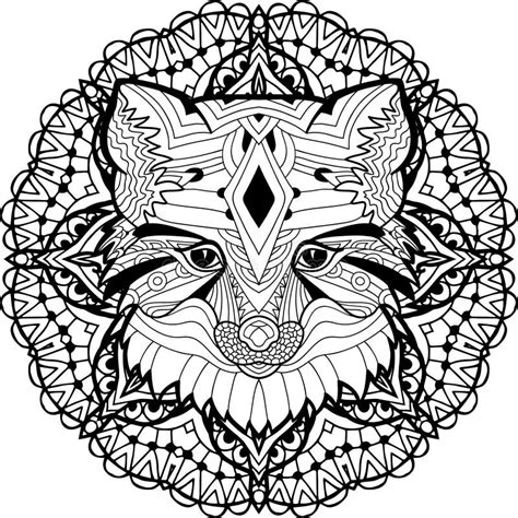 Detail Zentangle Fox Coloring Page Stock Illustrations 5 Detail
