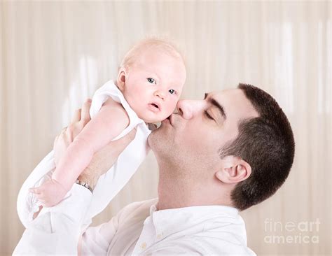 Handsome Daddy Kissing Daughter Photograph By Anna Om