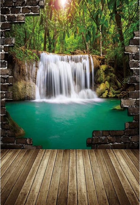 Laeacco 5x7ft Vinyl Photography Backdrop Scenic Waterfalls