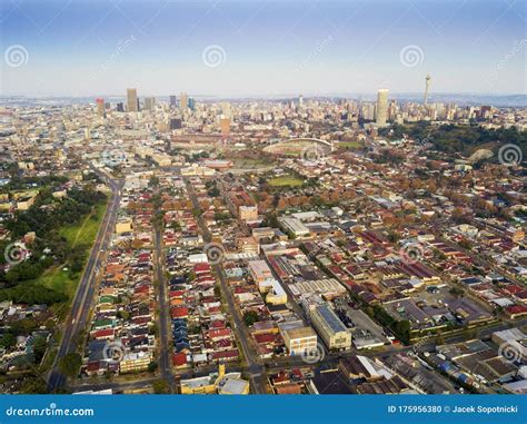 Aerial View Of Downtown Of Johannesburg South Africa Stock Photo